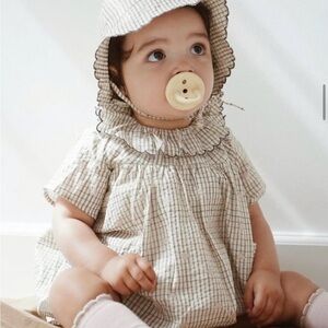 Konges Slojd Three Leaf Check Bitsy Romper